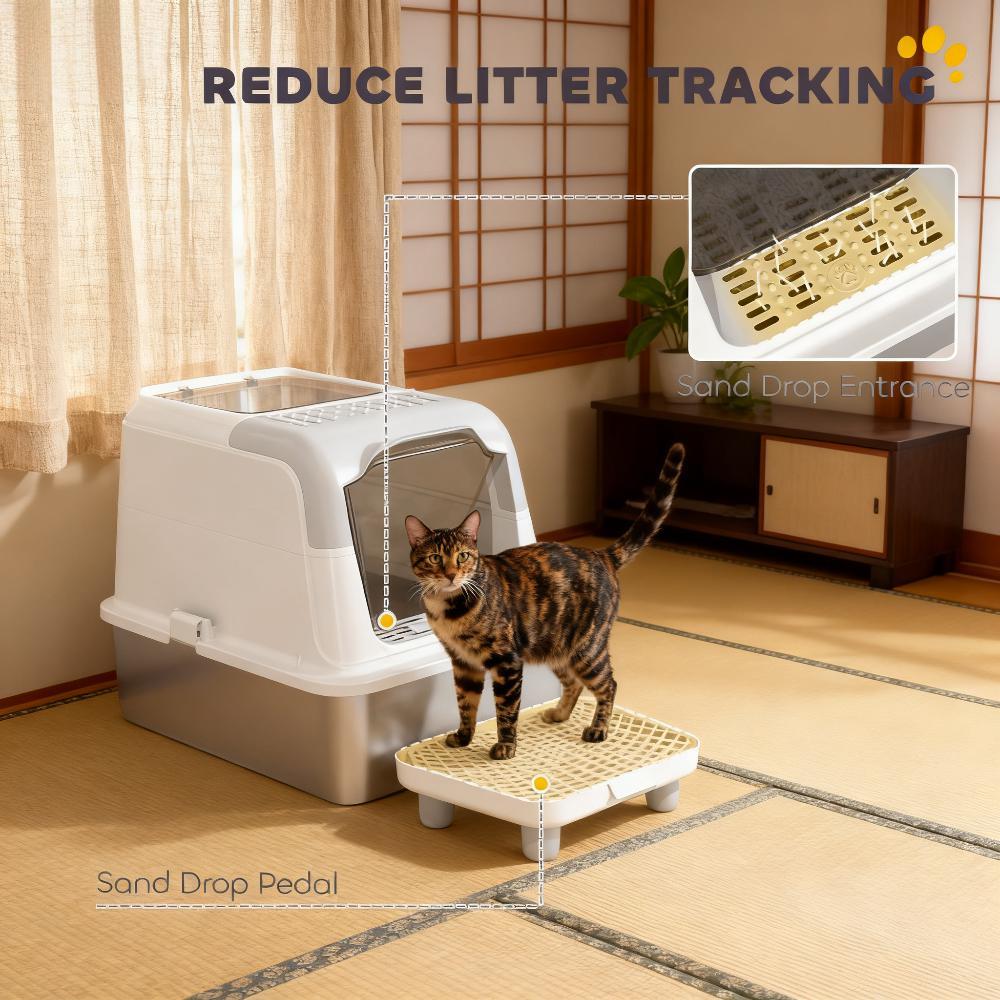 Katzentoilette, Geschlossene Katzentoilette mit Schaufel, Deodorant-Beutel