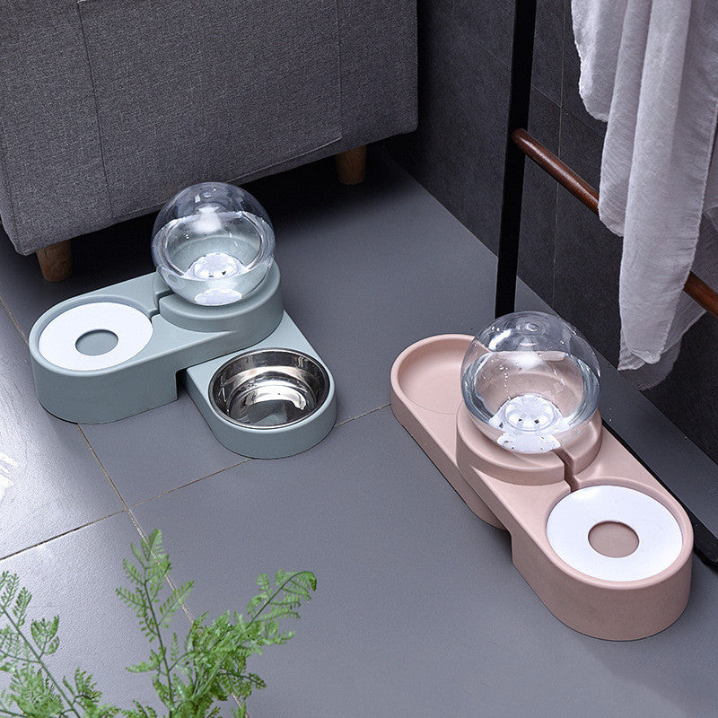 Automatischer Katzen-Hunde-Wasserspender mit Schale, ohne Strom
