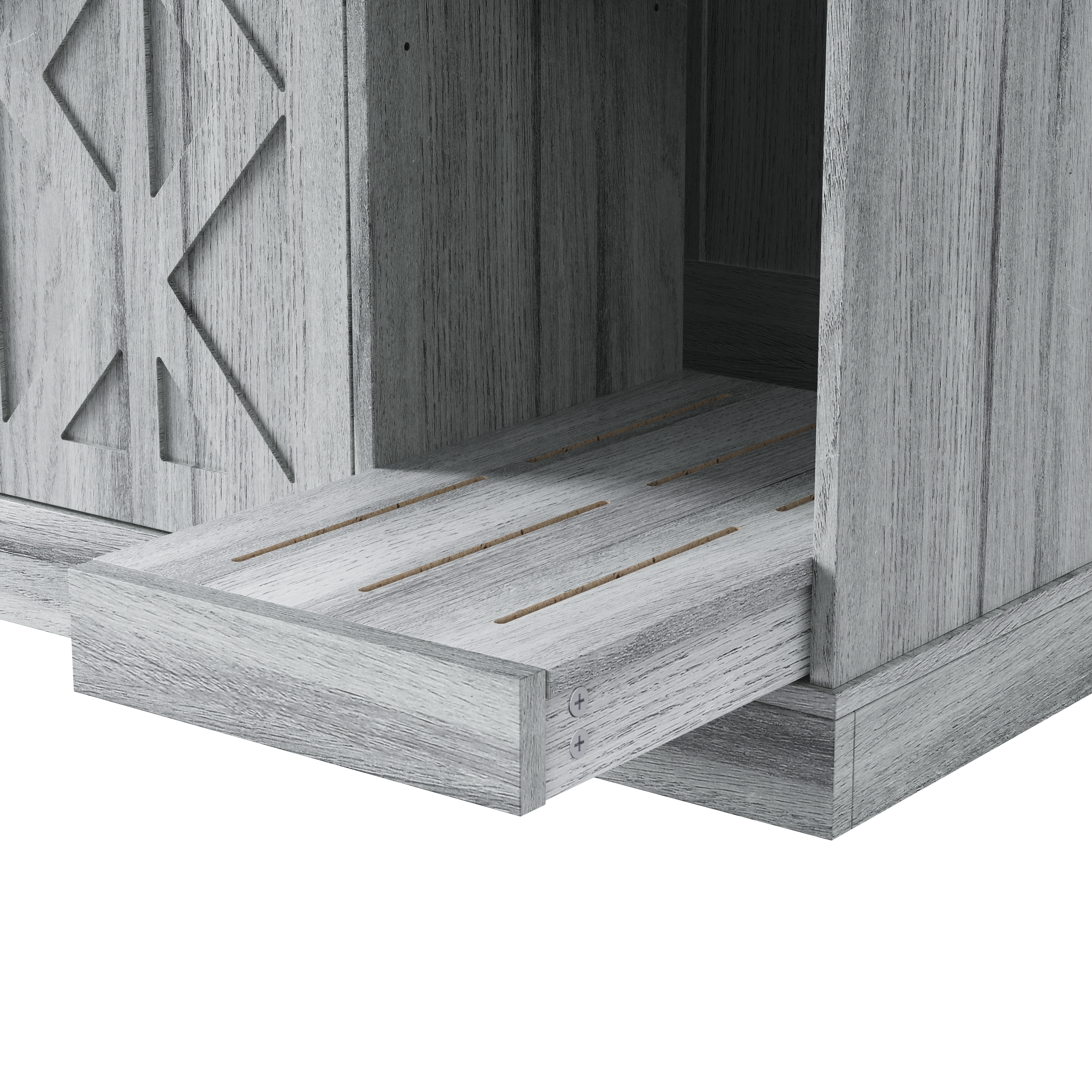 Katzentoilettenschrank mit Steckdose, modernes Katzenklo-Möbel für große automatische Katzentoiletten, versteckte Katzentoilettenverkleidung mit Streufang, verstellbare Ablagefächer, Grau