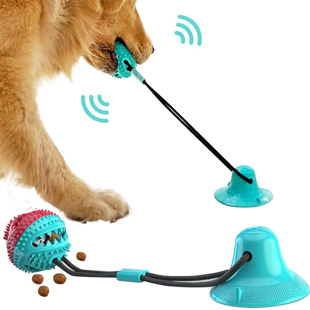 Dog Toys Silicon Suction Cup Tug Interactive Ball — Chew, Bite & Tooth Cleaning Pet Supplies