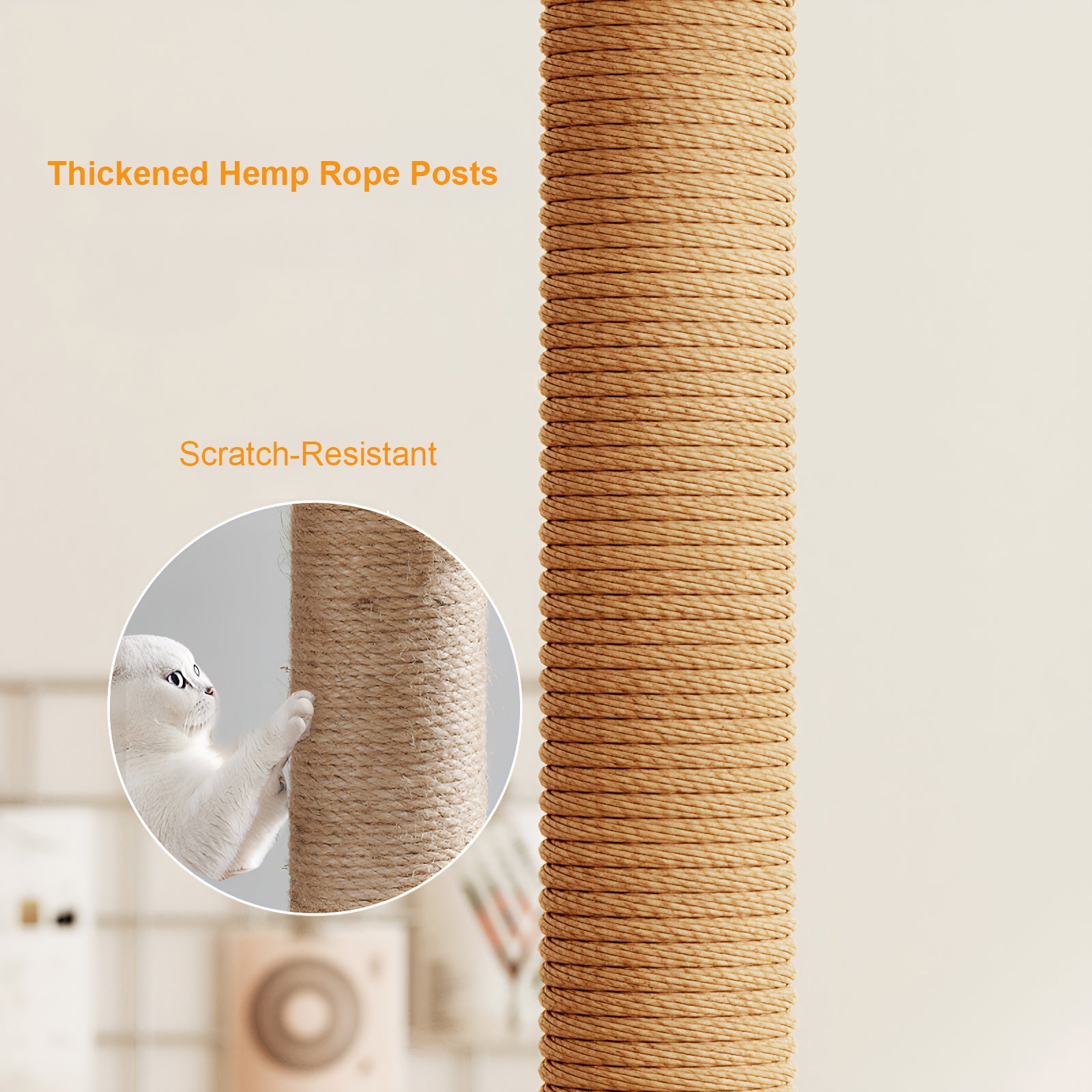 Modern Cat Tower 39.3" — Wood Cat Tree with Sisal Posts, Condo, Acrylic Hammock & Toys